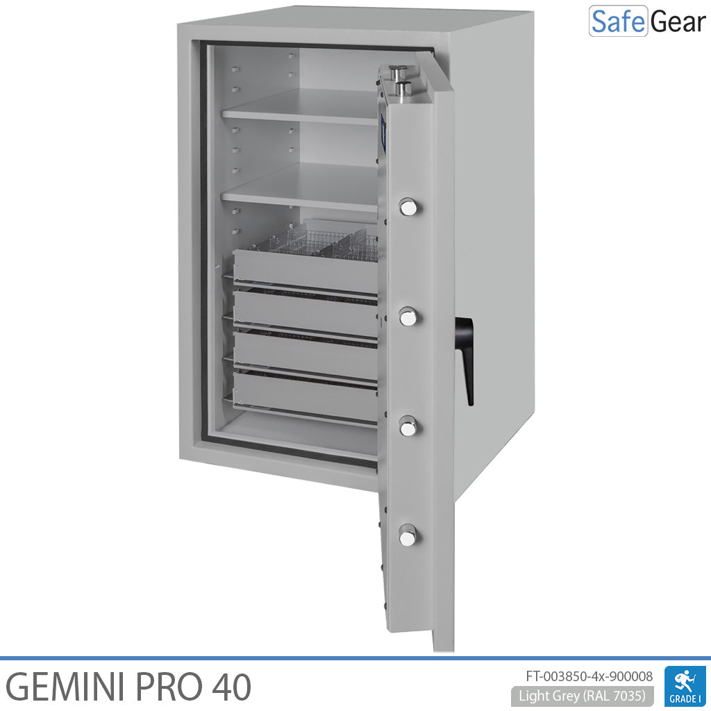 Gemini Pro 40 Apothekentresor (180 Liter) – 4 Schubladen – 2 Böden – Einbruchprüfung Klasse I – Schlüsselschloss