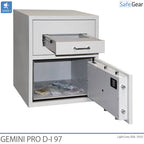 Gemini Pro D-I 97 deposit safe with the deposit drawer and safe door open