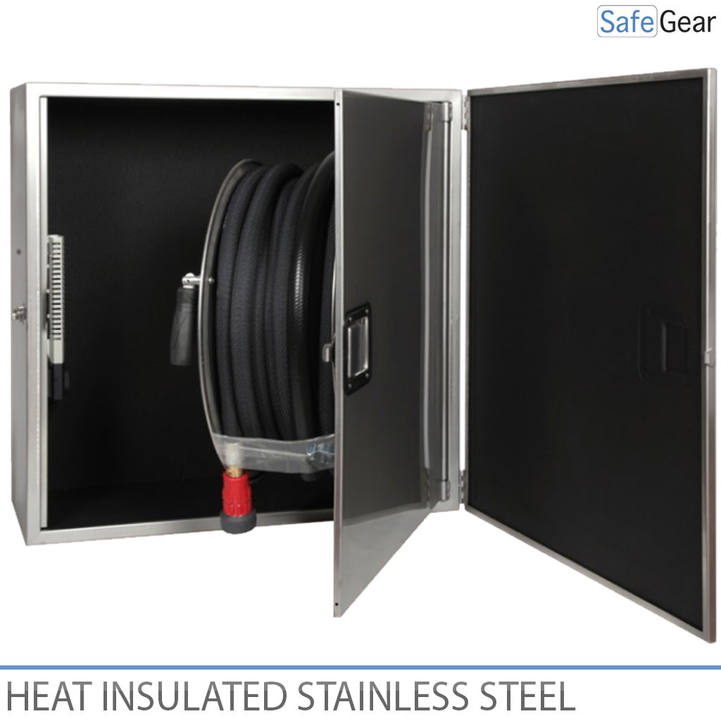 Feuerlöschschrank mit Isolierung und Heizung – 790x790x365 mm – Edelstahl