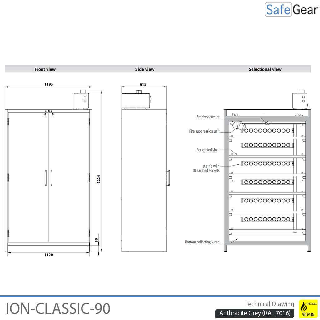 ION-CLASSIC-90 Batterieschrank Pro 120 cm