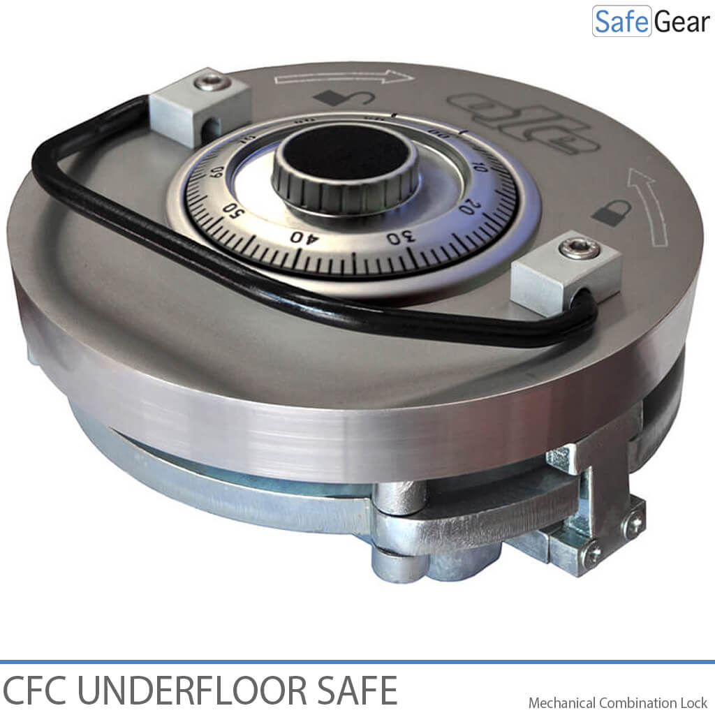 Ollé CFC floor safe - mechanical combination lock detail