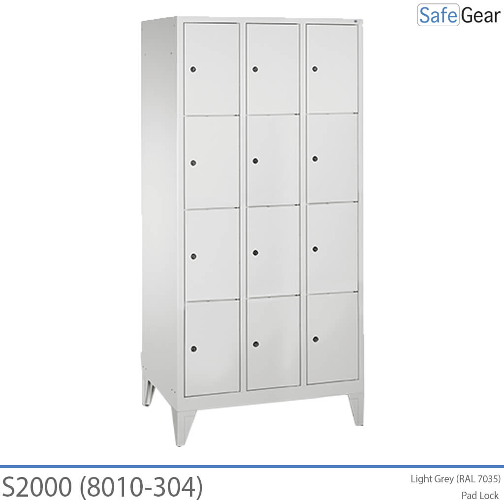 Aufbewahrungsschrank S2000 mit 3x4 Fächern (8010-304) – Zylinderschloss