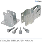 Round Stainless Steel Safety Mirror - Adjustable (Ø 600 mm)