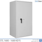 STL key safe in Light Grey, front view
