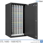 STL key safe in Graphite Grey, door fully open