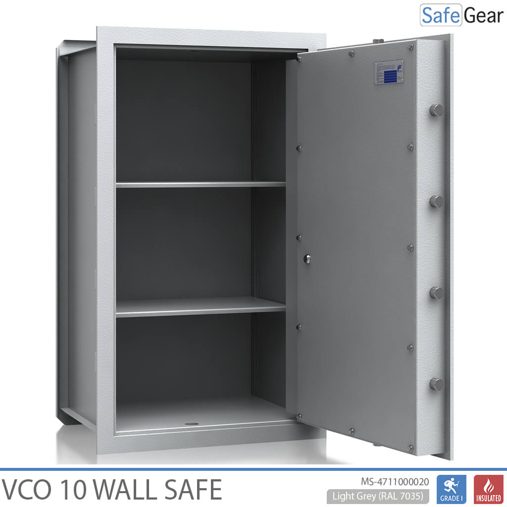 VCO 10 Wandtresor (139 L) – Einbruchschutz Klasse 1 – Hellgrau – Schlüsselschloss